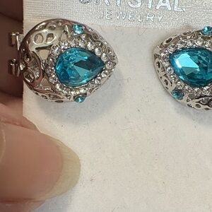Silver and Blue Earrings